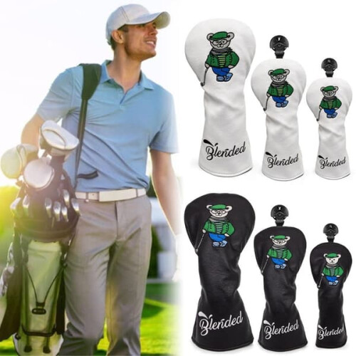 Golf Wood Head Cover White 1 Piece 2