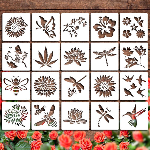 Gartenzaun-Blumen-Schablone, wiederverwendbar, 20 Stück