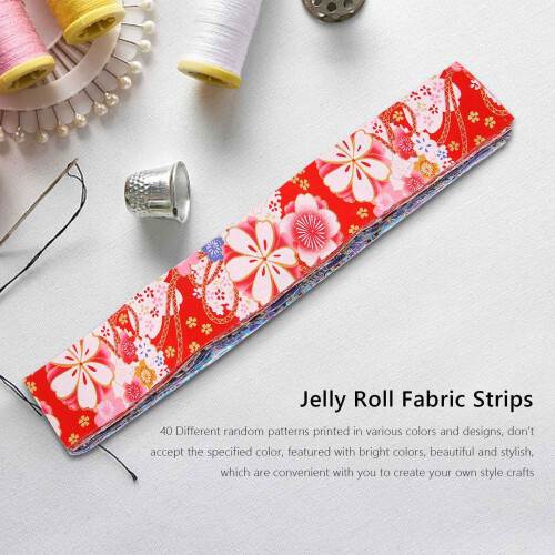 Jelly Roll Cotton Fabric Strips 6.5x50cm 40 pcs 2