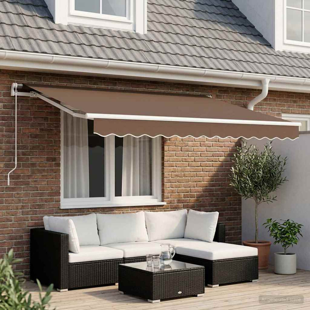 Vidaxl Retractable Awning Taupe 300 X 250 Cm Polyester And Aluminium