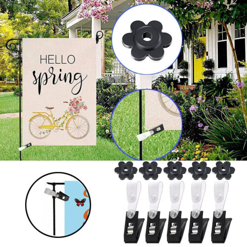 Gartenfahnen-Windschutzclips, Gummistopper, 5er-Pack 1