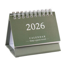 Mini calendrier de bureau 2026, fait main en anglais simple