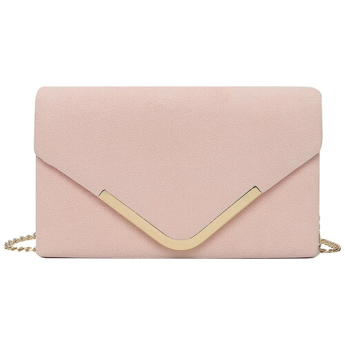 KEINXS damesclutch van PU-leer in roze