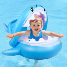 Flotador hinchable Baby Shark con toldo para niños pequeños.