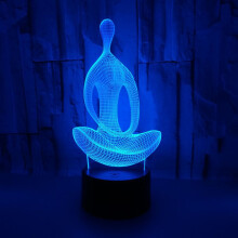 Yoga Meditator 3D Lamp Seven Color Touch Led Night Light