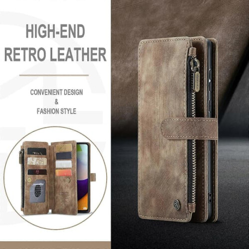 Samsung Galaxy A52S 5G wallet case brown PU leather 2