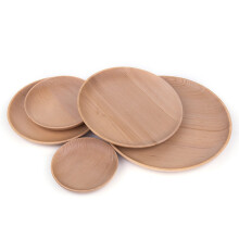 Assiette ronde en bois naturel pour apéritif (1 pièce)