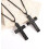 Ensemble collier et bracelet croix en acier inoxydable 66 cm 2