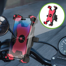 Suporte universal para celular de bicicleta de 3,5 a 6,8 polegadas, resistente a impactos e giratório.