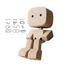 Bambola di legno con 12 facce magnetiche da cruscotto.