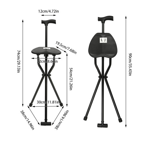 AIQIDI foldable tripod stool aluminum alloy 249 lbs black 1