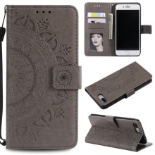 Mandala Wallet Case for iPhone 7/8 Plus - Grey