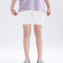 Mädchen Laufshorts, weiße Jeans-Radunterhosen