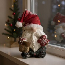 Weihnachtsdekorationsset mit Zwergenfiguren aus Kunstharz