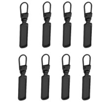 Reißverschluss-Ziehlasche, schwarz, 8er-Pack