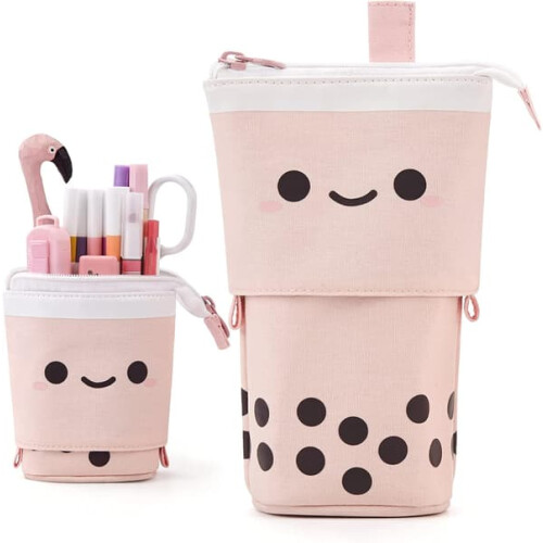 Telescopic pencil holder boba tea shape 1 piece