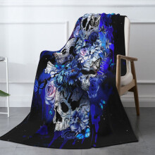 Zuckerschädel-Überwurfdecke aus weichem Fleece, 102 x 76 cm