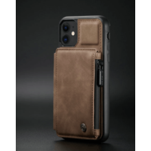 CaseMe leather iPhone 13 back case brown