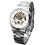 Men's automatic skeleton steel watch 4