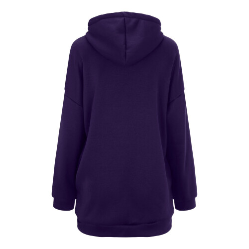 Damen-Kapuzenpullover mit Reißverschluss, einfarbig, Größe XXXXL 2