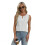 Ermeløs singlet for kvinner, hvit, medium 3