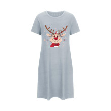 Women's Plus Size Christmas Print Sleepdress Short Sleeve