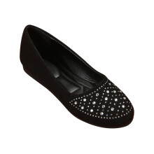 Women's Black Dress Shoes Almond Toe Flat 37