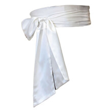 Women's Ribbon Sash Belt 250cm Long Bowknot Waistband-White