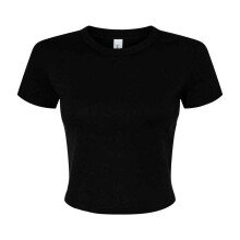 (XXL, Solid Black) Bella + Canvas Womens/Ladies Crop Top