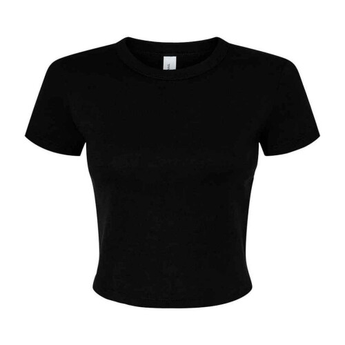 (XXL, Solid Black) Bella + Canvas Womens/Ladies Crop Top