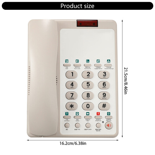 B188B Hotel Front Desk Telephone Fixed Landline Phone-White 1