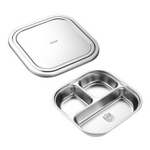 Effective Serving Trays with Dividers Stainless-Three grids