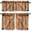 Brown rustic wood valance curtains 3-piece set 1