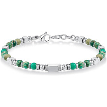 Boho beaded bracelet for women silver gold 7 inch adjustable