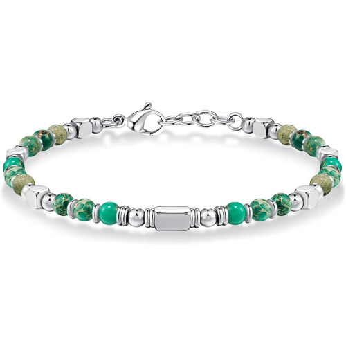 Boho beaded bracelet for women silver gold 7 inch adjustable