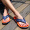 Men's summer beach flip flops orange size 9.5 6