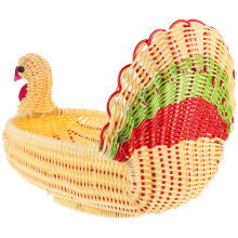 Turkey-shaped rattan fruit basket 1 piece 15.7x7.9x3.9 in