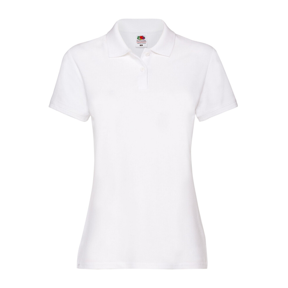 Fruit Of The Loom (Xs, White) Womens/Ladies Premium Polo Shirt