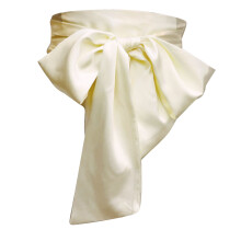 Elegant Ribbon Bowknot Sash Belt Decorative Waistband-Ivory