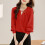 Women's Round Neck Long Sleeve Solid Pleated Tunic Blouse 4
