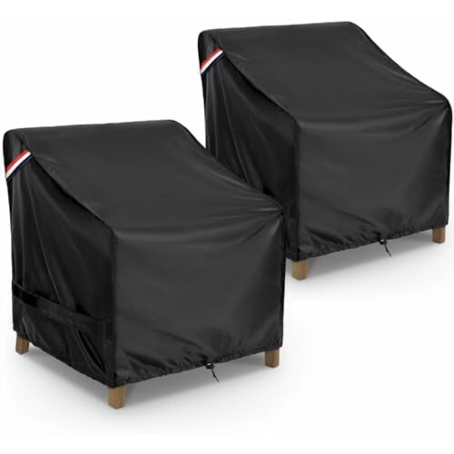 Waterproof Outdoor Chair Covers Black 2-Pack