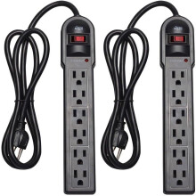 Surge Protector Power Strip Black 2-Pack 900J 4-Foot