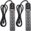 Surge Protector Power Strip Black 2-Pack 900J 4-Foot 1