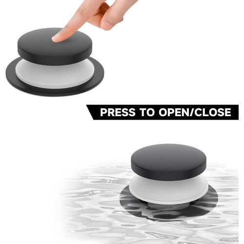 Matte Black Tub Drain Kit with Tip-Toe Drain 2-Hole 2