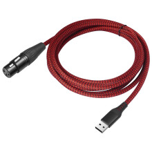 USB till 3-pins konverteringskabel för dynamiska mikrofoner och