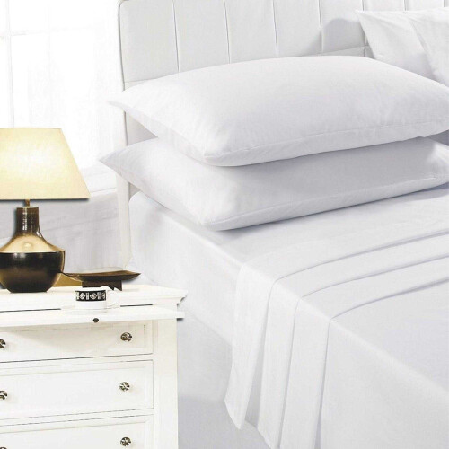 (Superking, White) K Collection percale Percale Fitted Sheet