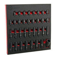 Britool Hallmark 34Pc Impact Socket Set 8-24mm - 1/2" Drive