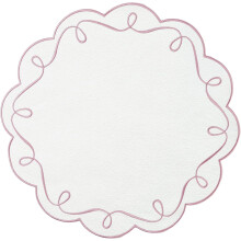 ABPETE broderte runde bordbrikker 15 tommer sett med 4 rosa
