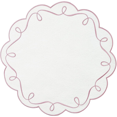 ABPETE Sets de table ronds brodés 15 pouces, lot de 4, roses