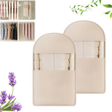 Housse à vêtements suspendue beige auto-compressée 2 pièces M